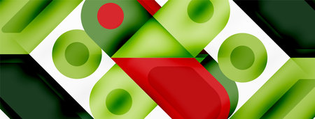 Square and circle minimal abstract background. Vector illustration for wallpaper banner backgroundのイラスト素材