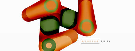 Trendy creative minimalist geometric background. Abstract round shapes composition for wallpaper, banner, background or landingのイラスト素材