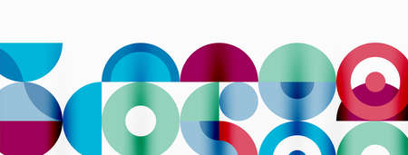 Colorful circle abstract background. Minimal geometric template for wallpaper, banner, presentation