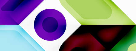 Square and circle minimal abstract background. Vector illustration for wallpaper banner background