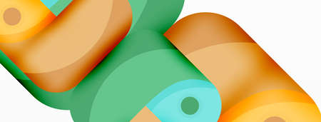 Creative geometric wallpaper. Round arrow shape minimal geometric background. Techno business...