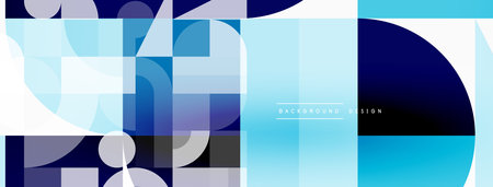 Minimal geometric abstract background. Circle square and triangle design. Trendy techno business template for wallpaper, banner, background or landingのイラスト素材