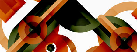 Creative geometric wallpaper. Minimal geometric background with round shapes. Trendy techno business...