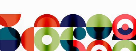 Colorful circle abstract background. Minimal geometric template for wallpaper, banner, presentation