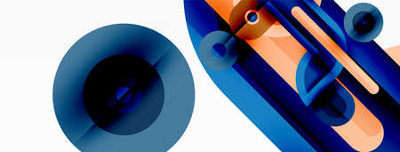 Creative geometric wallpaper. Minimal geometric background with round shapes. Trendy techno business template for wallpaper, banner, background or landingのイラスト素材