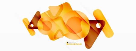 Line, triangle, square and circle primitive composition. Vector geometric minimal abstract background for wallpaper, banner, background, landing pageのイラスト素材