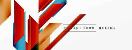 Minimal geometric abstract background. Dynamic 3d lines composition. Trendy techno business template...