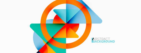 Creative geometric wallpaper. Minimal abstract background. Triangles and circles composition vector illustration for wallpaper banner background or landing pageのイラスト素材