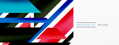 Minimal geometric abstract background. Dynamic 3d lines composition. Trendy techno business template...