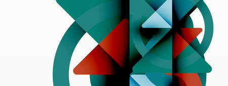 Creative geometric wallpaper. Minimal abstract background. Triangles and circles composition vector...