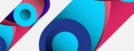 Abstract background. Minimal geometric circles and round style shapes with deep shadow effects....
