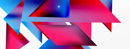 Dynamic 3d geometric abstract background. Triangles and other simple forms composition. Vector...