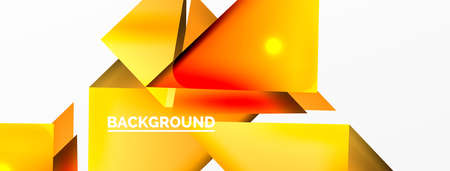 Dynamic 3d geometric abstract background. Triangles and other simple forms composition. Vector...