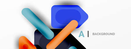 Colorful geometric shapes lines, squares and triangles. Abstract background for wallpaper, banner or...
