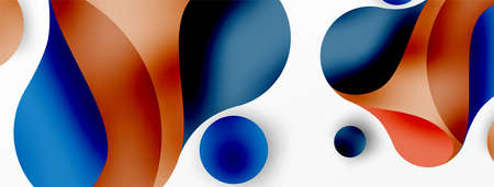 Flowing geometric shapes minimalist abstract background. Round shapes and circles. Wallpaper for...