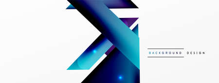 Dynamic 3d geometric abstract background. Triangles and other simple forms composition. Vector Illustration For Wallpaper, Banner, Background, Card, Book Illustration, landing pageのイラスト素材