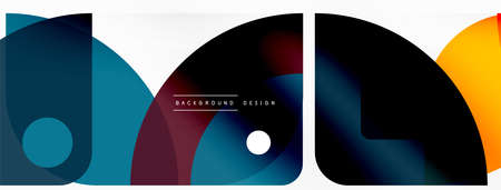 Colorful minimal geometric abstract background. Triangle shape with round elements, circles. Trendy techno business template for wallpaper, banner, background or landingのイラスト素材