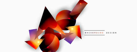 Minimal geometric abstract background. Primitive shapes composition backdrop. Trendy techno business...