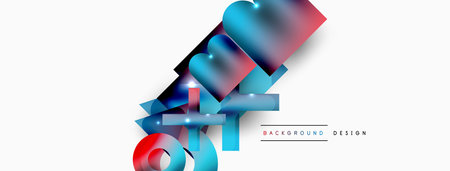 Minimal geometric abstract background. Primitive shapes composition backdrop. Trendy techno business template for wallpaper, banner, background or landingのイラスト素材