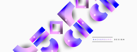 Minimal geometric abstract background. Primitive shapes composition backdrop. Trendy techno business template for wallpaper, banner, background or landingのイラスト素材