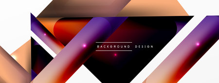 Dynamic 3d geometric abstract background. Triangles and other simple forms composition. Vector...