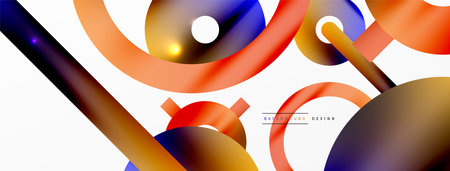 Circle composition abstract background. Trendy techno business template for wallpaper, banner, background or landingのイラスト素材