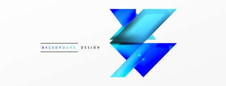 Dynamic 3d geometric abstract background. Triangles and other simple forms composition. Vector Illustration For Wallpaper, Banner, Background, Card, Book Illustration, landing pageのイラスト素材