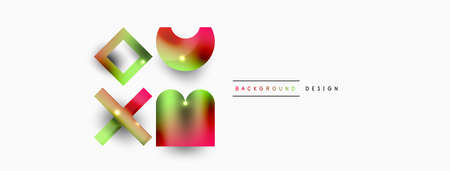 Dynamic composition, shiny geometric shapes abstract background. Trendy techno business template for...