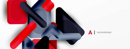 Colorful geometric shapes lines, squares and triangles. Abstract background for wallpaper, banner or...