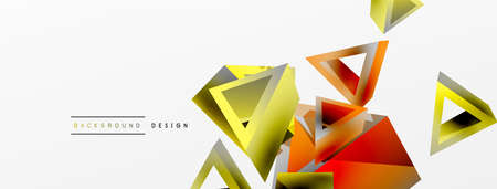 3d triangle abstract background. Basic shape technology or business concept composition. Trendy techno business template for wallpaper, banner, background or landingのイラスト素材