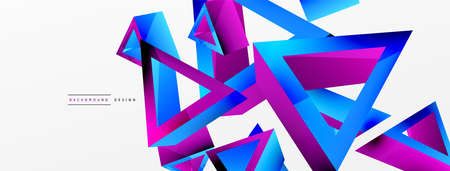 3d triangle abstract background. Basic shape technology or business concept composition. Trendy techno business template for wallpaper, banner, background or landingのイラスト素材