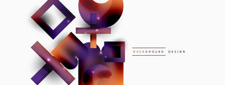 Dynamic composition, shiny geometric shapes abstract background. Trendy techno business template for wallpaper, banner, background or landingのイラスト素材