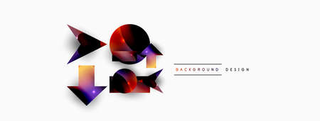 Dynamic composition, shiny geometric shapes abstract background. Trendy techno business template for wallpaper, banner, background or landingのイラスト素材