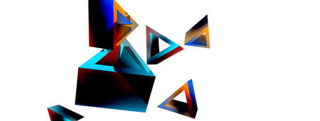 Triangle abstract background. 3d vector basic shape technology or business concept composition....
