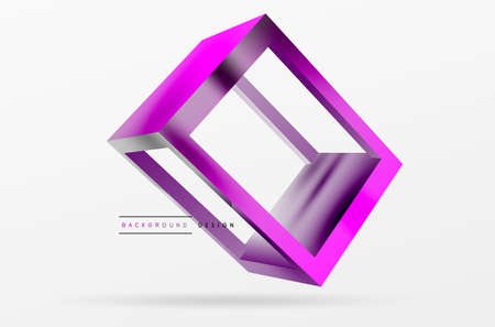 3D cube shapes vector geometric background. Trendy techno business template for wallpaper, banner, background or landingのイラスト素材