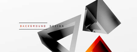 Triangle abstract background. 3d vector basic shape technology or business concept composition....