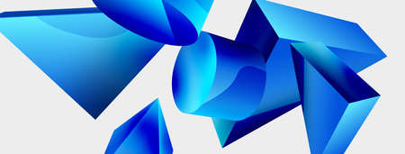 3d vector minimalist geometric abstract background. Triangle, cylinder, pyramid basic shape...