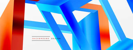3D cube shapes vector geometric background. Trendy techno business template for wallpaper, banner,...
