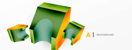 Abstract background - 3d abstract shape. Wallpaper for concept of AI technology, blockchain, communication, 5G, science, businessのイラスト素材