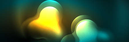 Magic neon glowing lights abstract background wallpaper design, vector illustration