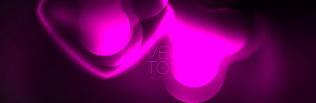 Magic neon glowing lights abstract background wallpaper design, vector illustrationのイラスト素材