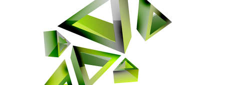 Triangle abstract background. 3d vector basic shape technology or business concept composition. Trendy techno business template for wallpaper, banner, background or landingのイラスト素材