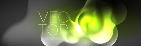 Glowing neon lights abstract shapes composition. Magic energy concept. Template for wallpaper, banner, background or landingのイラスト素材