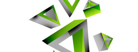 Triangle abstract background. 3d vector basic shape technology or business concept composition. Trendy techno business template for wallpaper, banner, background or landingのイラスト素材