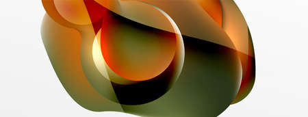 Fluid abstract background, round shapes and circle flowing design for wallpaper, banner, background...