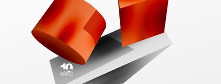 Metallic 3d shape vector geometric background. Trendy techno business template for wallpaper, banner, background or landingのイラスト素材