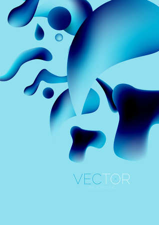 Fluid water drop shape composition abstract background. Vector illustration for banner background or landing pageのイラスト素材