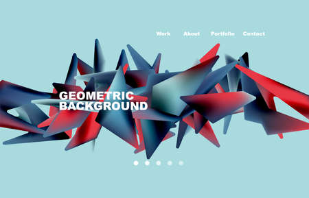 shape composition abstract background. Web page for website or mobile app wallpaper