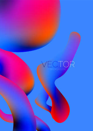 Fluid water drop shape composition abstract background. Vector illustration for banner background or landing pageのイラスト素材