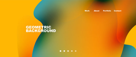 Flowing gradient colors and round elements and circles. Vector illustration for wallpaper, banner, background, leaflet, catalog, cover, flyerのイラスト素材